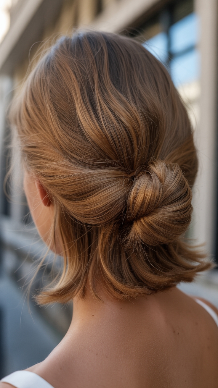 bobby pinned knotted low bun