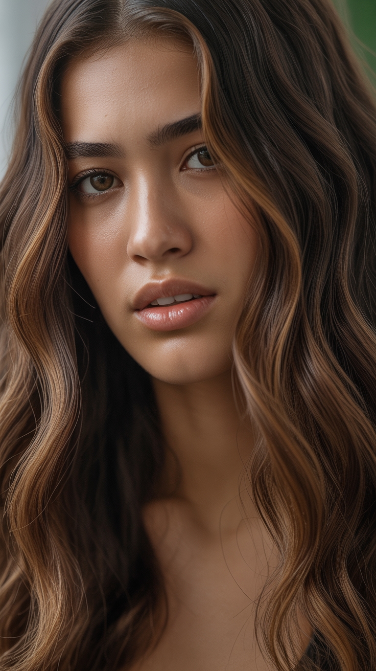 contoured brown face framing highlights