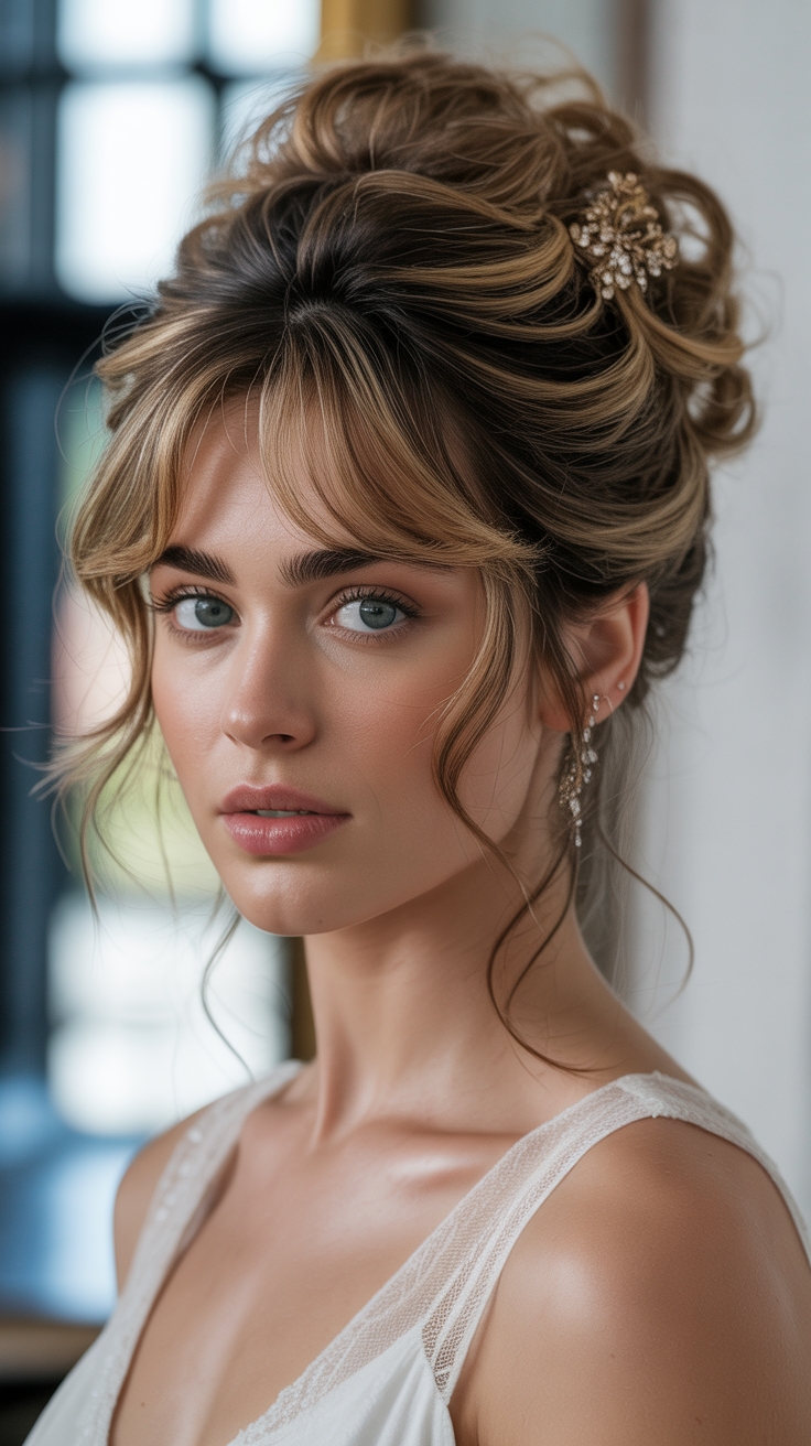 crown height voluminous updo elongates