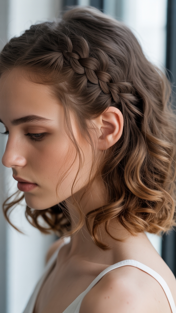 dutch mohawk half up curls