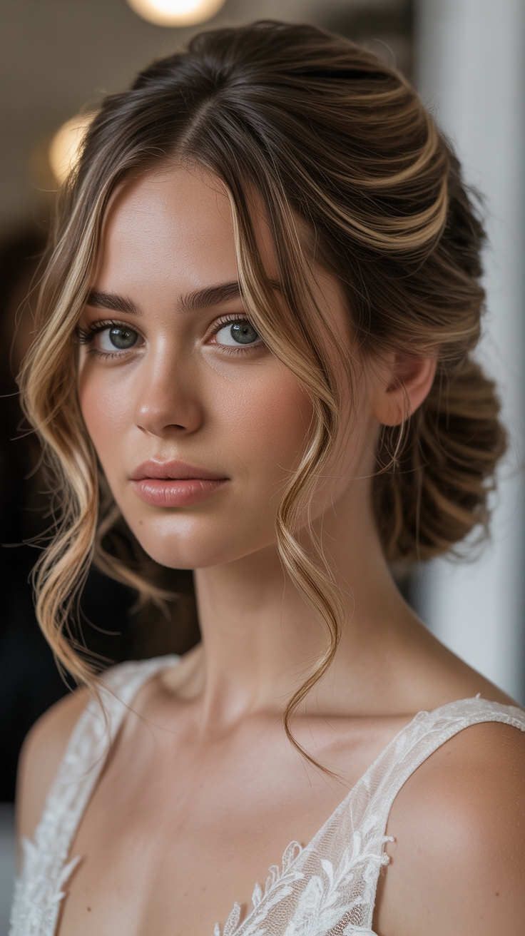 graduated textured half up layers