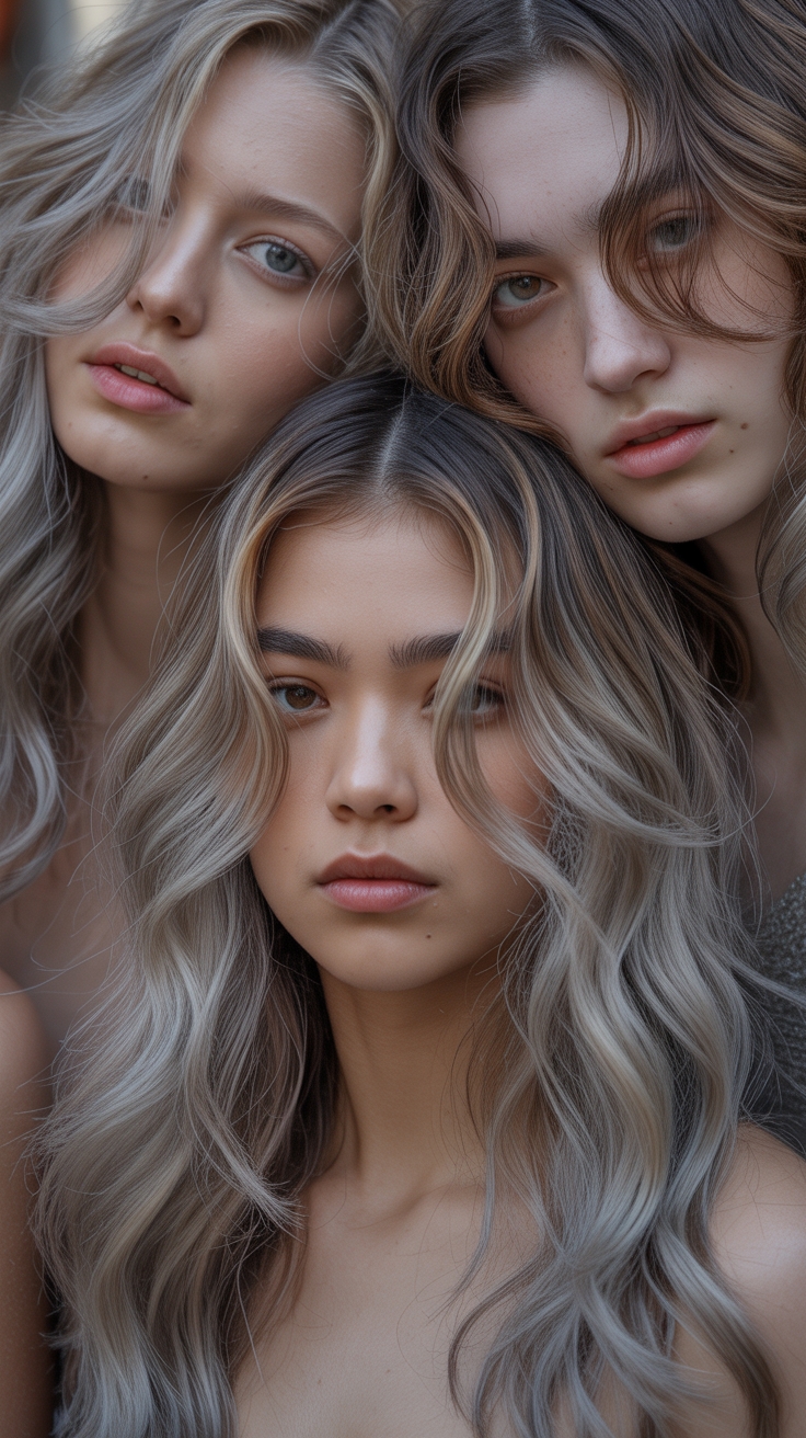 icy brown blonde with violet