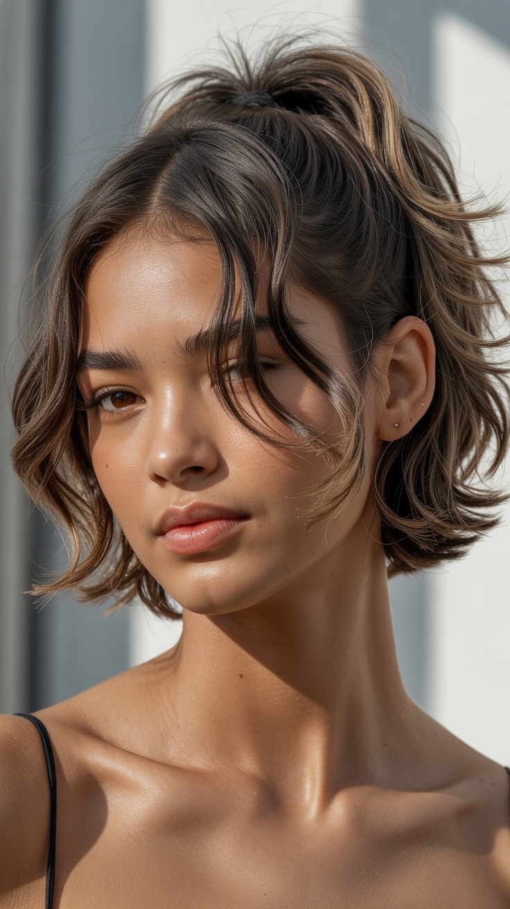 layered half up with movement