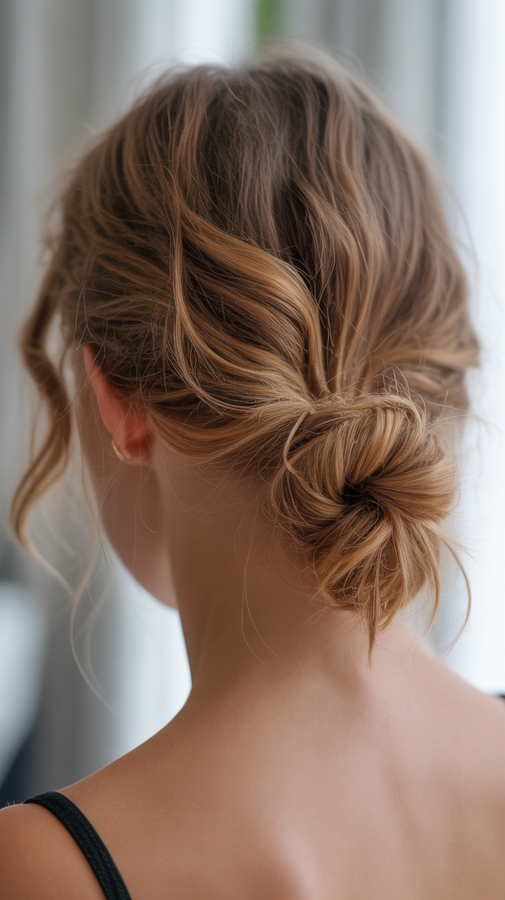 messy no curl twisted updo