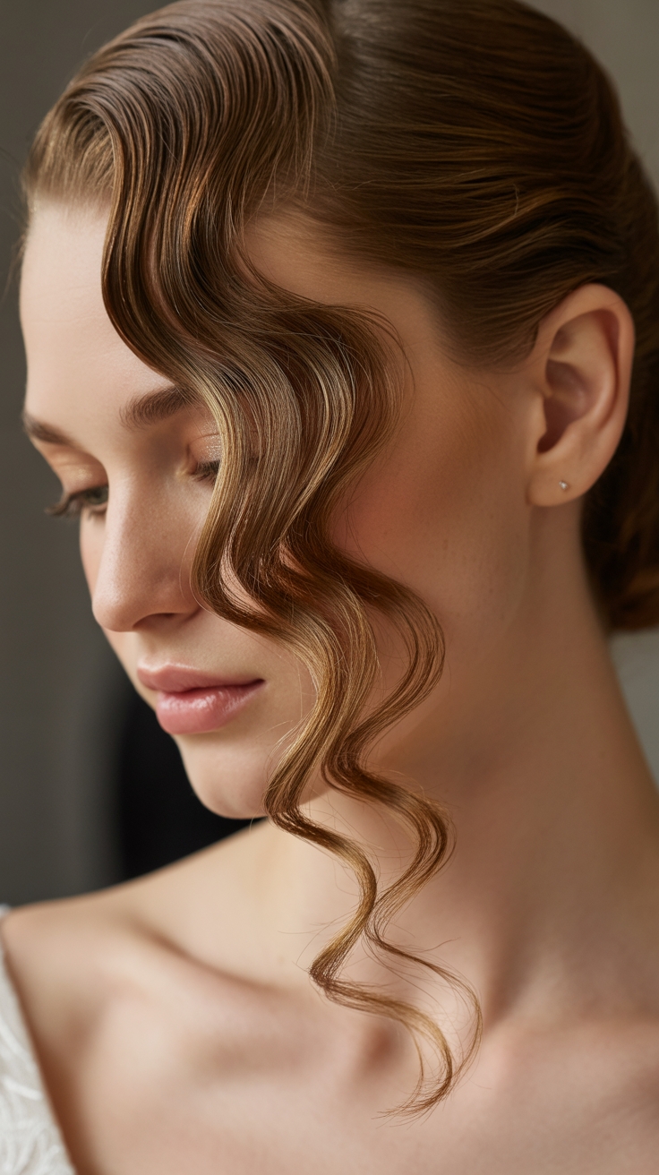 modern finger waves side part