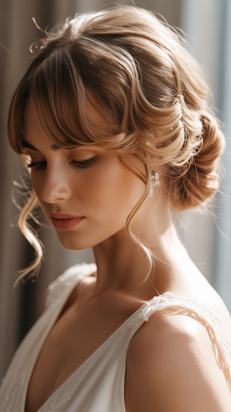 side swept classic chignon hairstyle