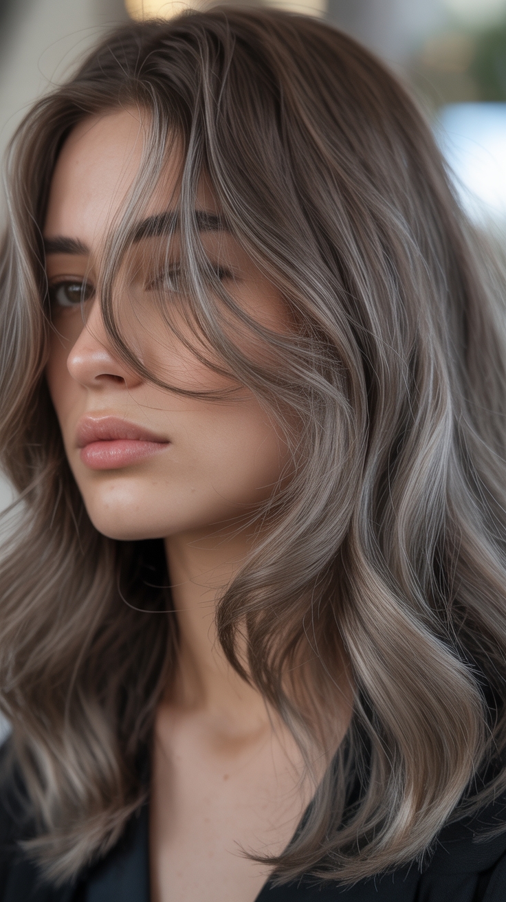 silvery modern ash brunette
