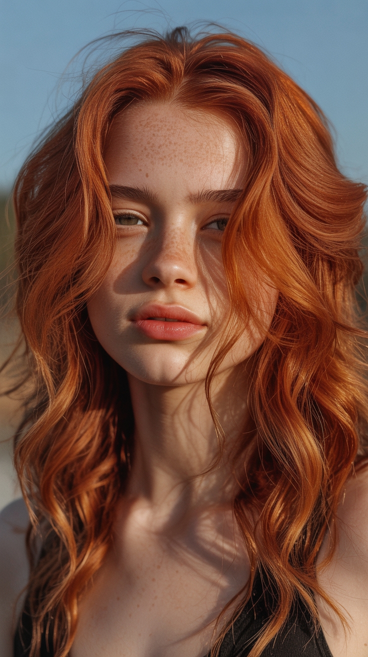 sun kissed burnt copper glow