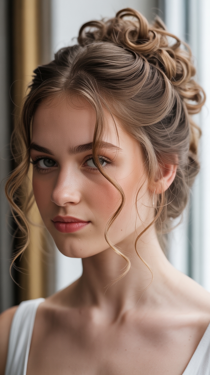 youthful gathered curls ponytail